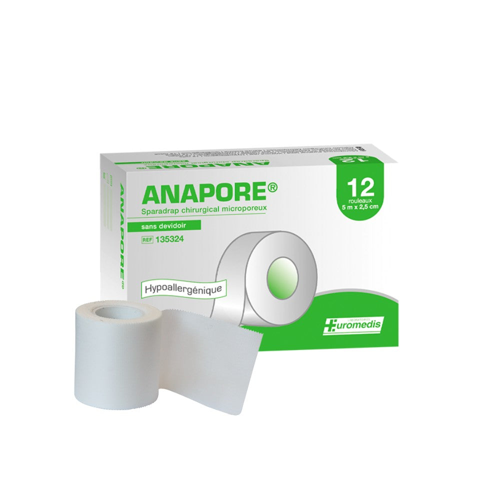 Sparadrap microporeux sans dévidoir Anapore Soie