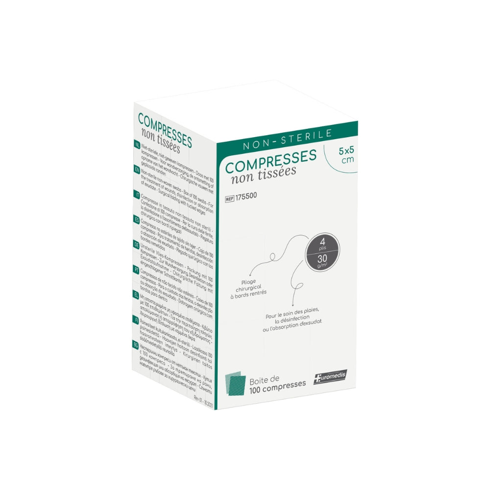Compresses non tissées 4 plis non stériles