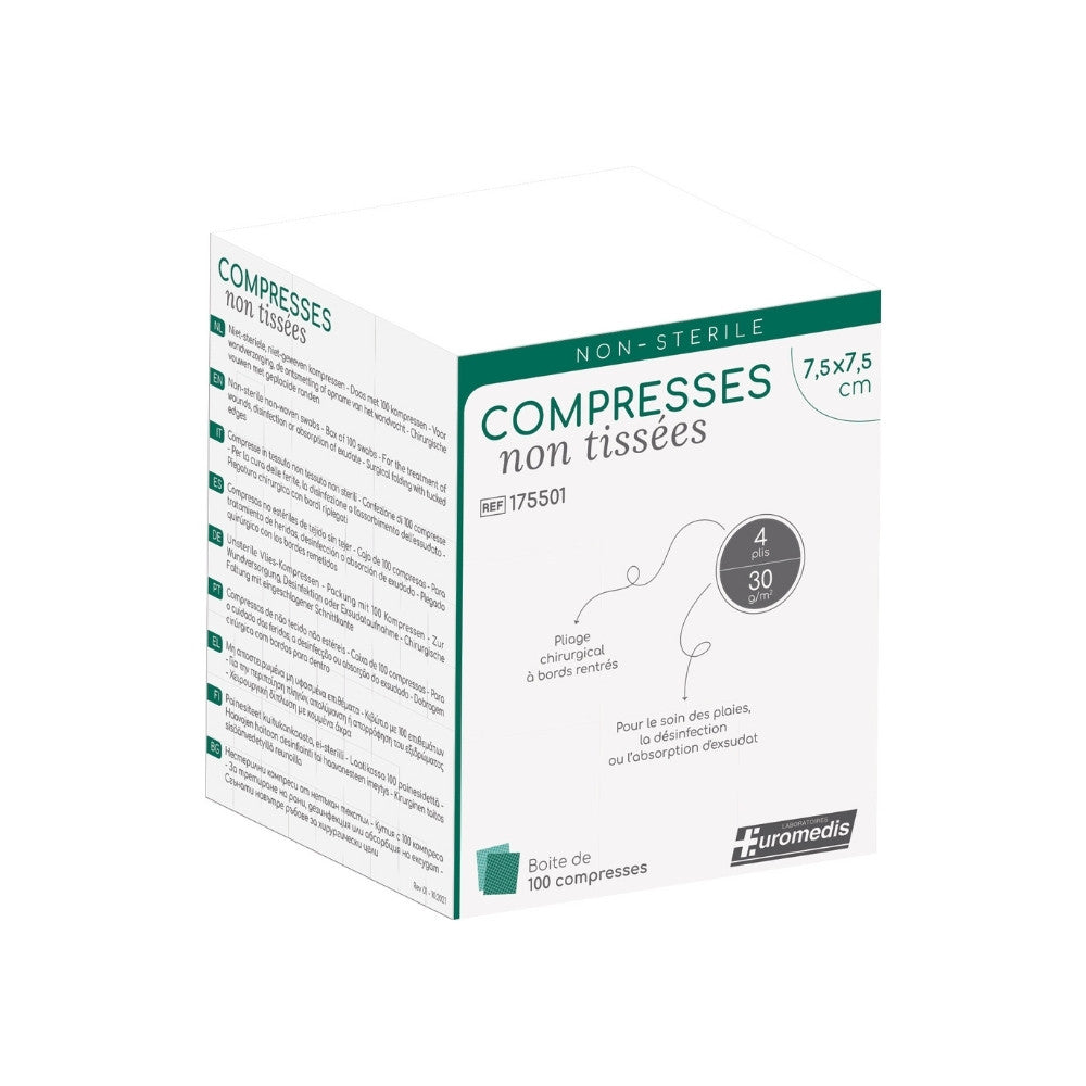 Compresses non tissées 4 plis non stériles