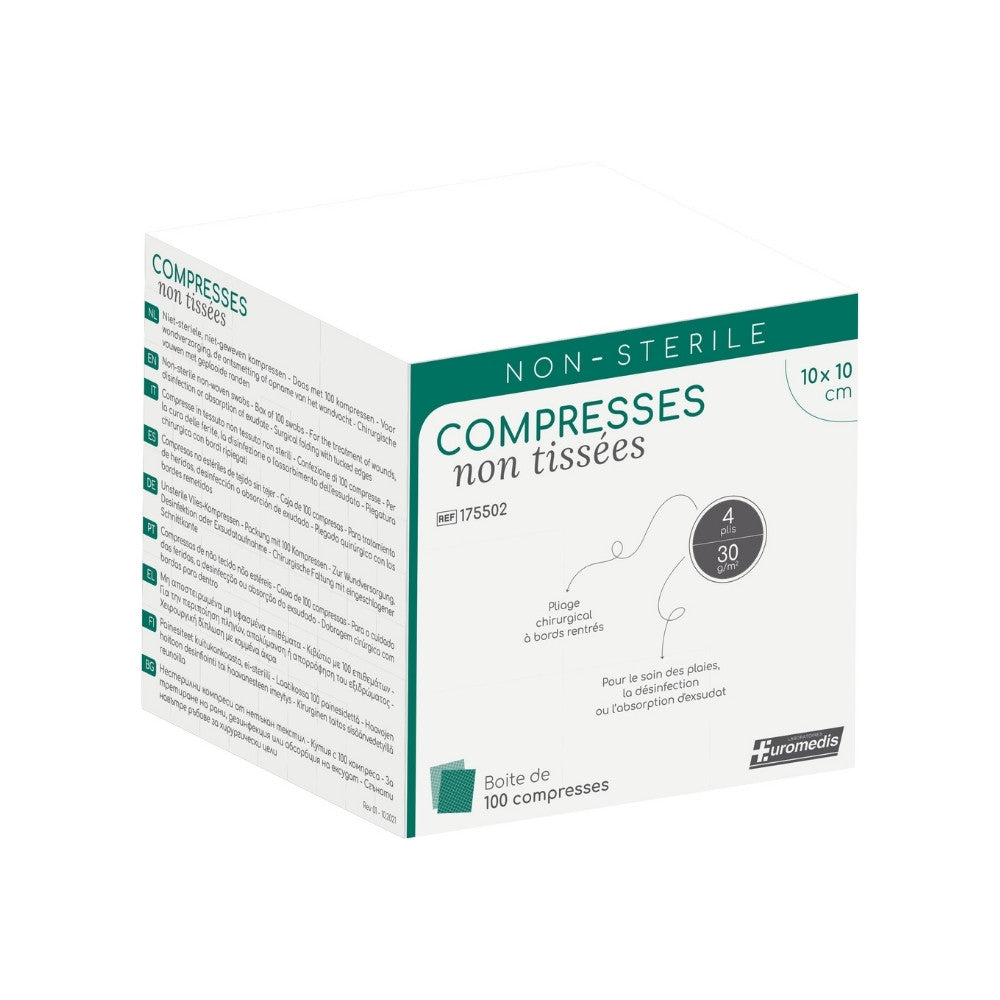 Compresses non tissées 4 plis non stériles