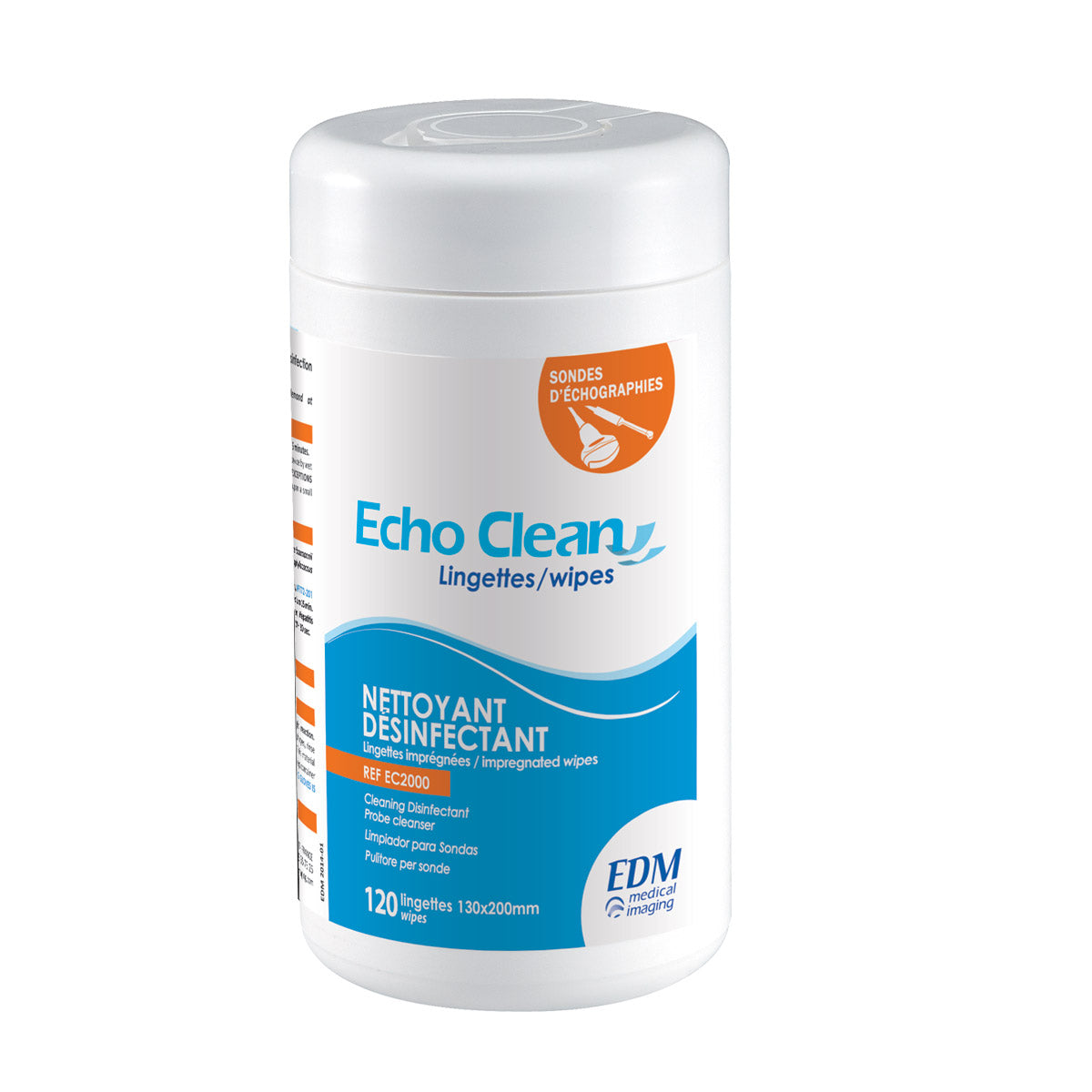 Lingettes désinfectantes Echo Clean pour sondes d'échographie (EC2000)