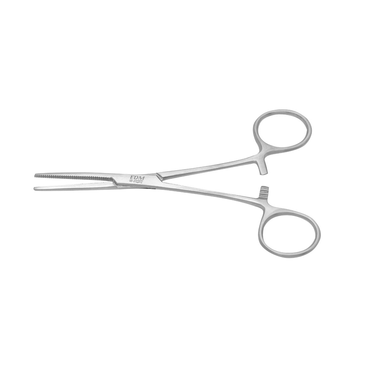 Pince Kocher droite sans griffes – métal, 140 mm, usage unique, à crans