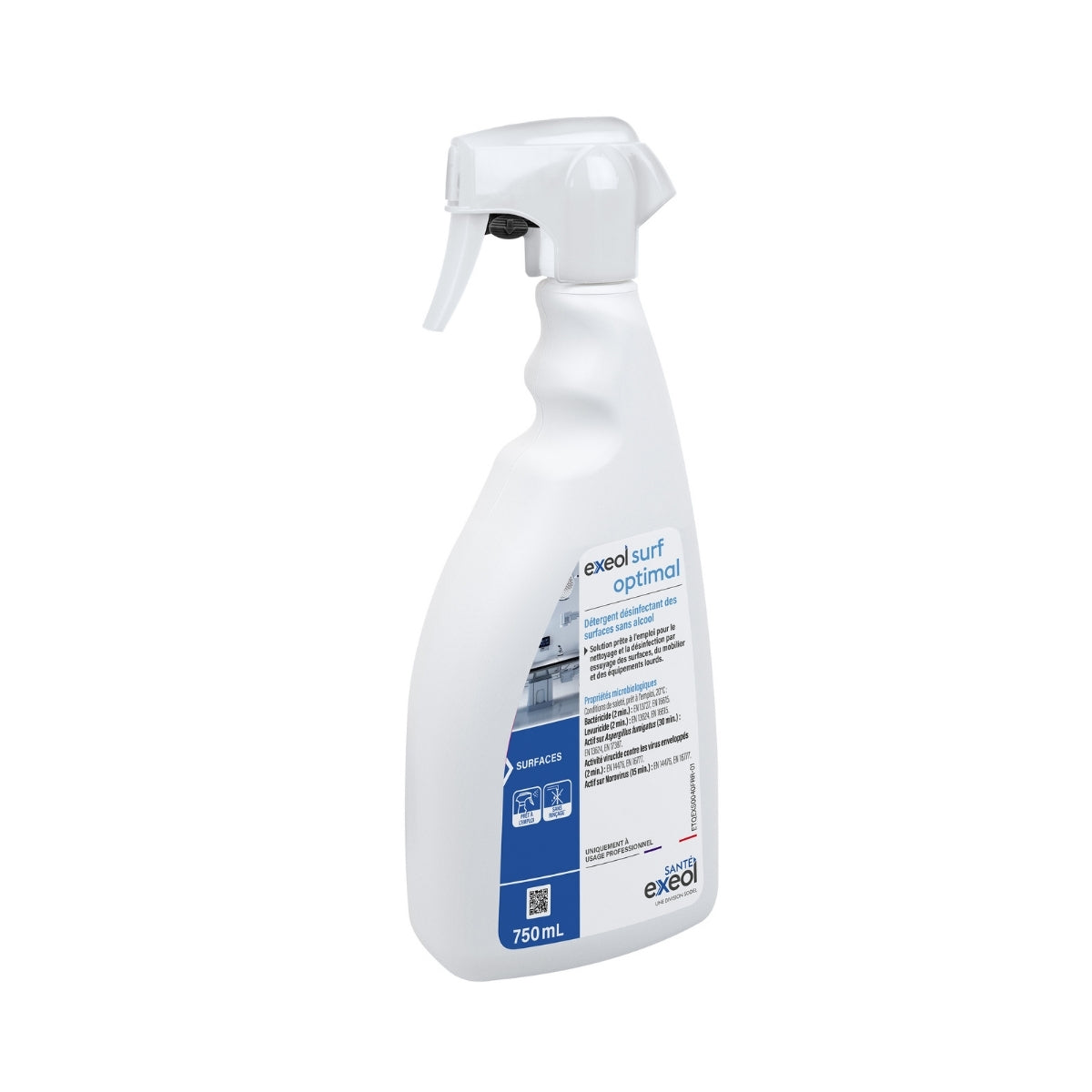 Exeol Surf Optimal, désinfectant surfaces sans alcool, spray 750 ml prêt à l'emploi pour cabinet médical