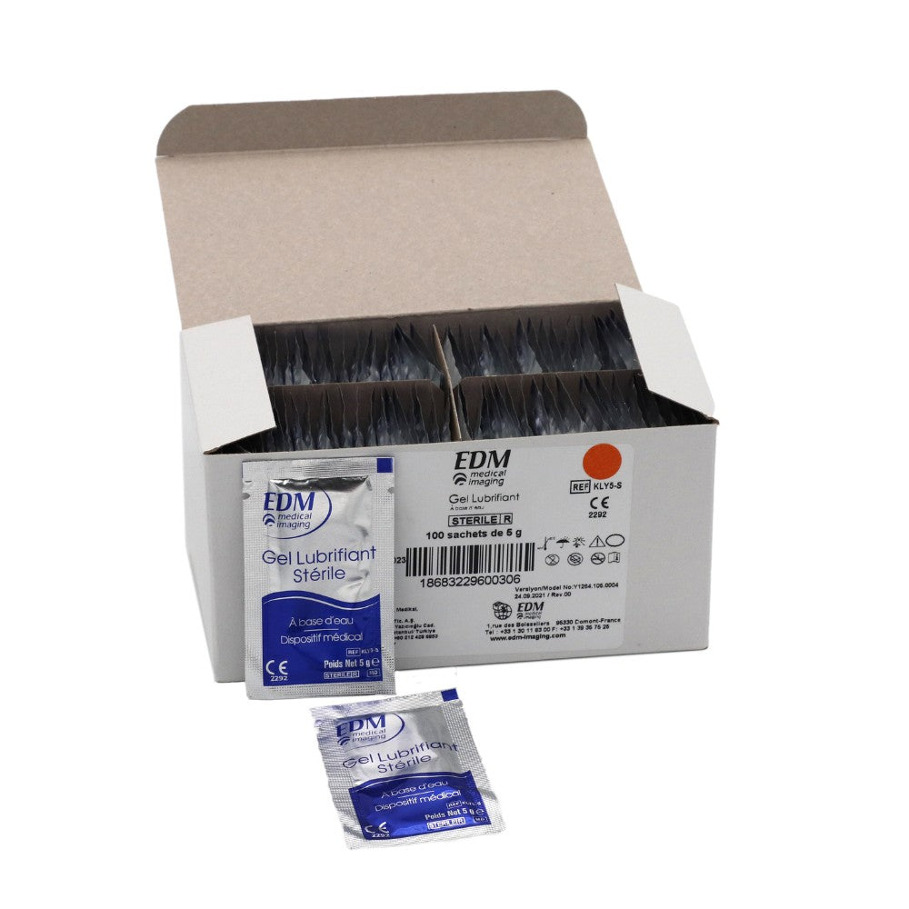 Gel lubrifiant hydrosoluble unidose 5 g - Boîte de 100 sachets