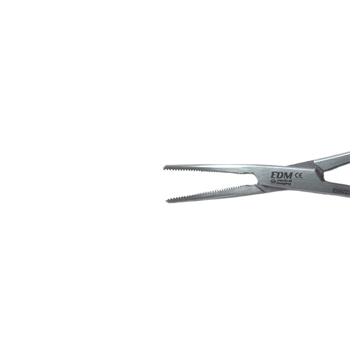 Pince hémostatique de Halstead en acier inoxydable réutilisable - Courbée, sans griffes - focus sur l'embout