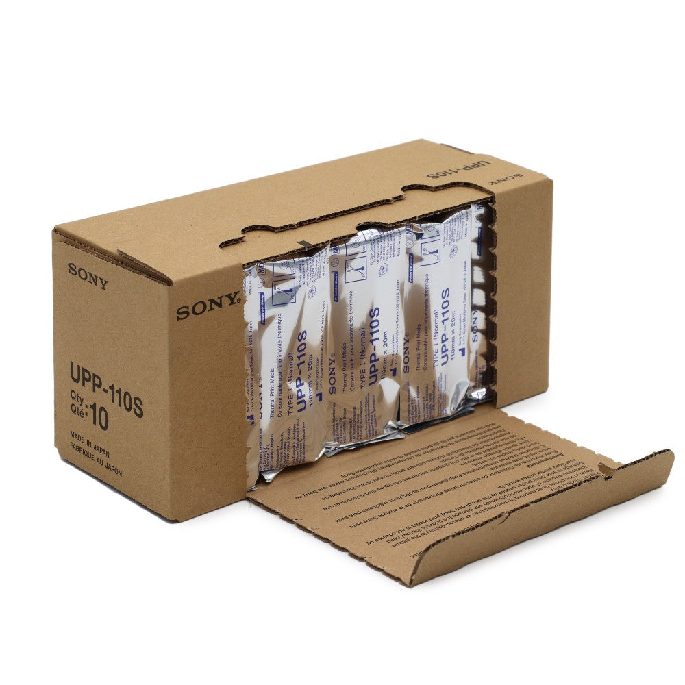 Carton ouvert de 10 rouleaux Sony UPP-110S