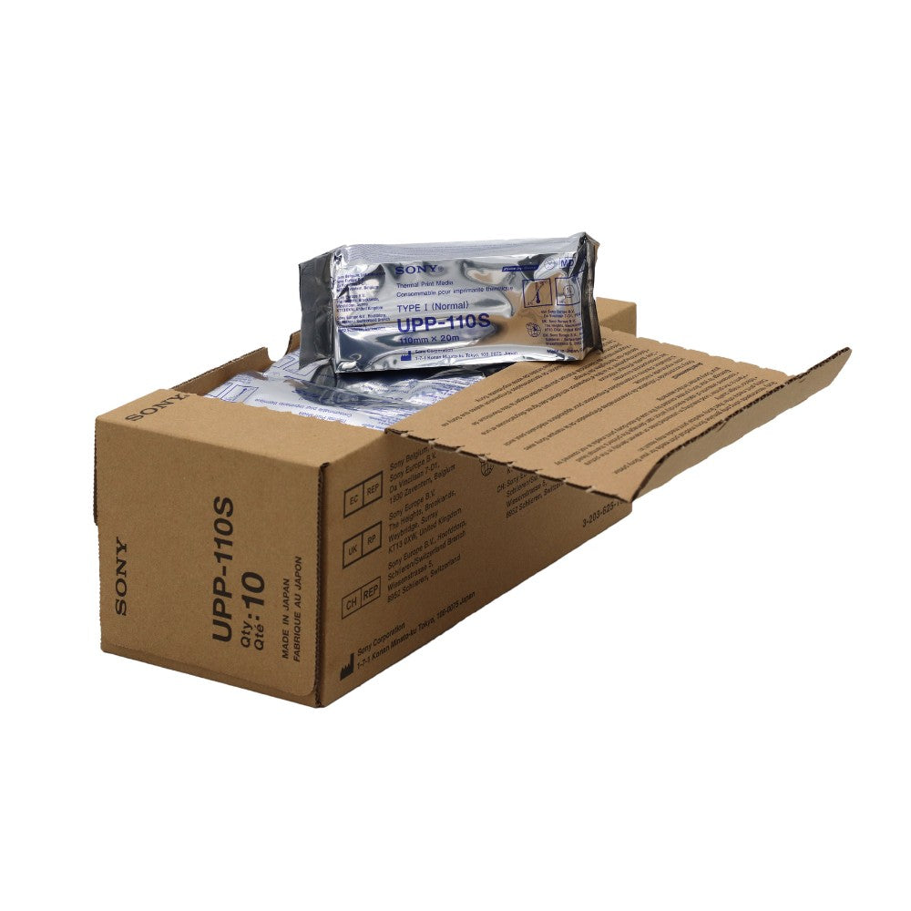 Carton ouvert de 10 rouleaux Sony UPP-110S