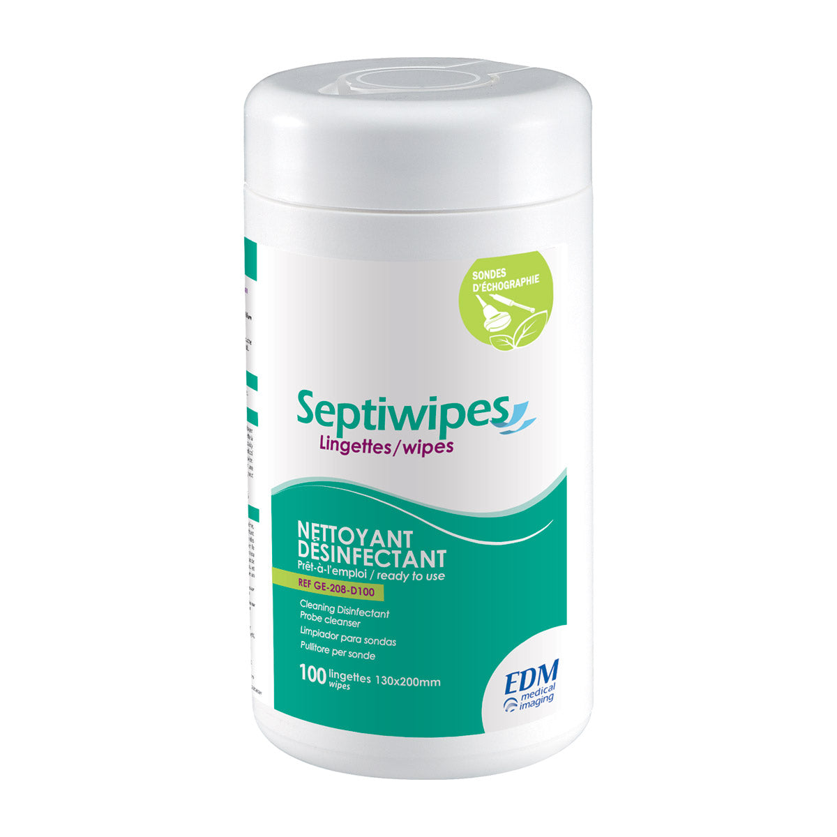 Boîte de 100 lingettes SEPTIWIPES sans alcool pour dispositifs médicaux