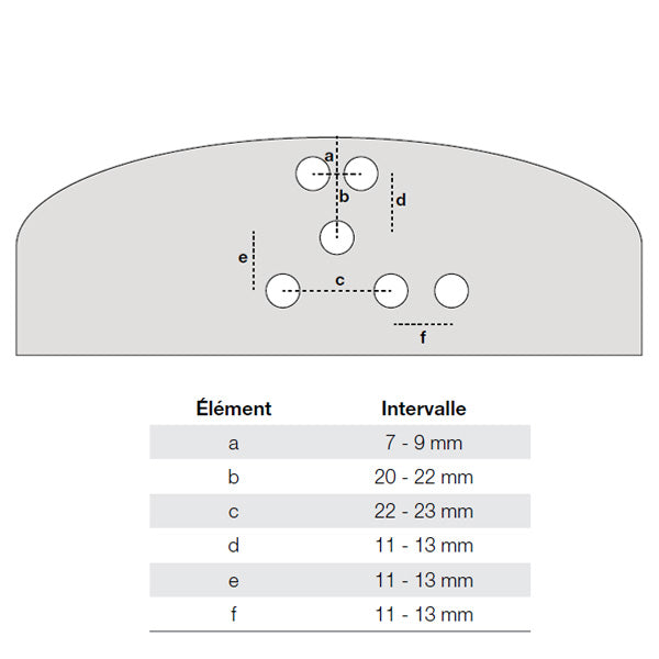 Schéma du fantôme échographie anesthésie 6 structures 17×13×4 cm