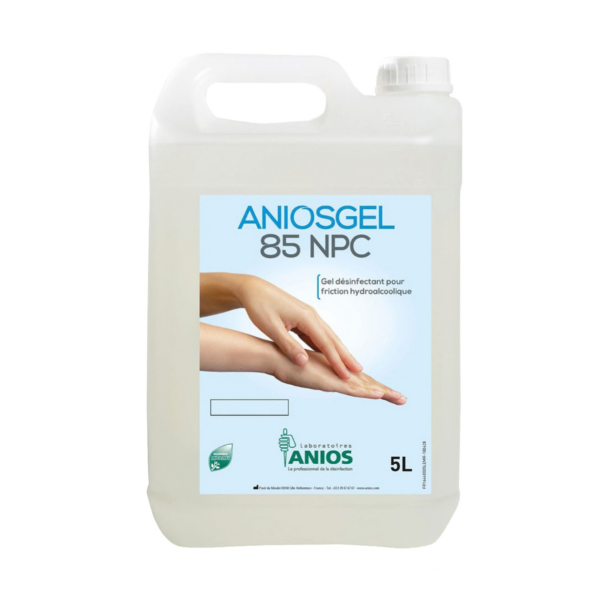   Aniosgel 85 NPC, gel hydroalcoolique désinfectant pour les mains, bidon de 5 litres