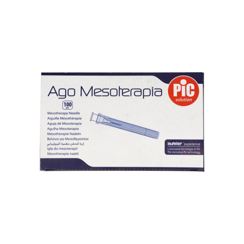 Aiguille de mésothérapie 27G gris, 4 mm × 0,40 mm, embase Luer-Lock, stérile EO, boîte de 100