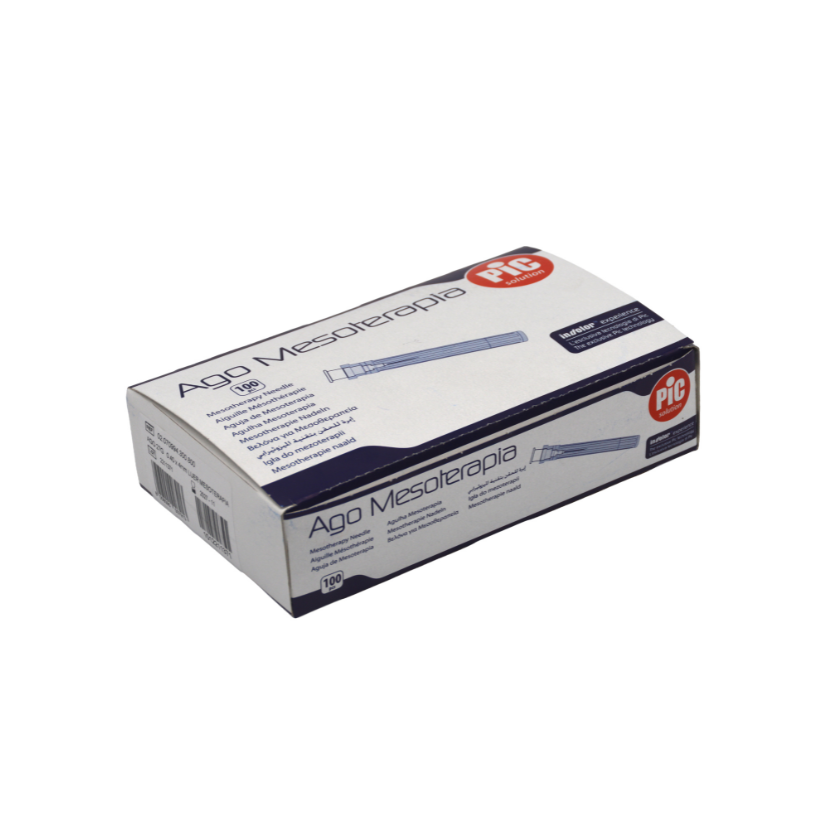 Boîte de 100 aiguilles de mésothérapie 27G Luer-Lock, triple affûtage, traitement silicone anti-frottement