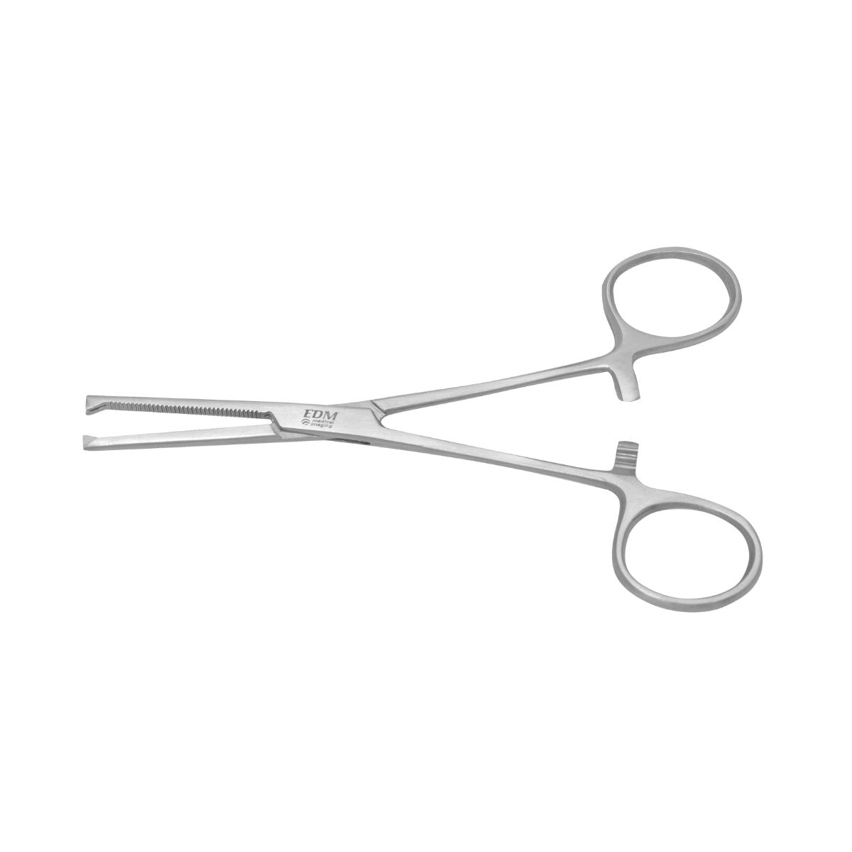 Pince Kocher droite avec griffes – métal, 140 mm, usage unique, à crans