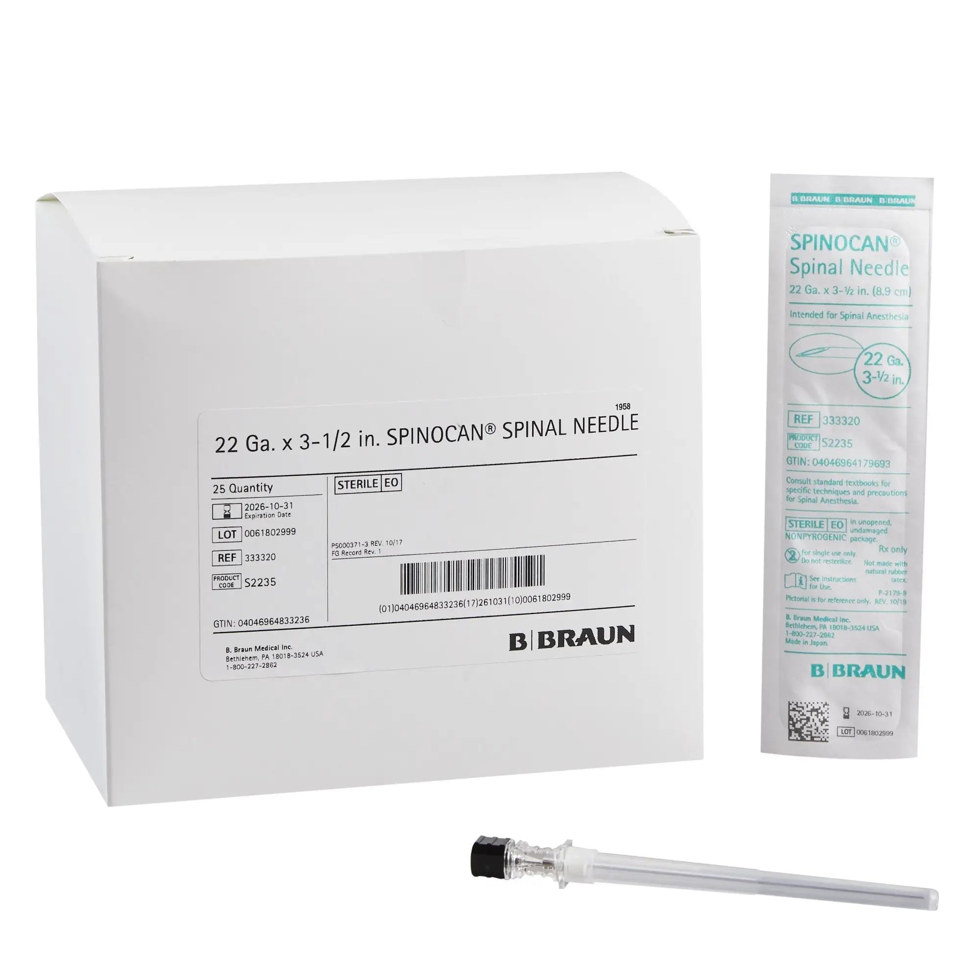 Aiguille Spinale B. Braun Spinocan