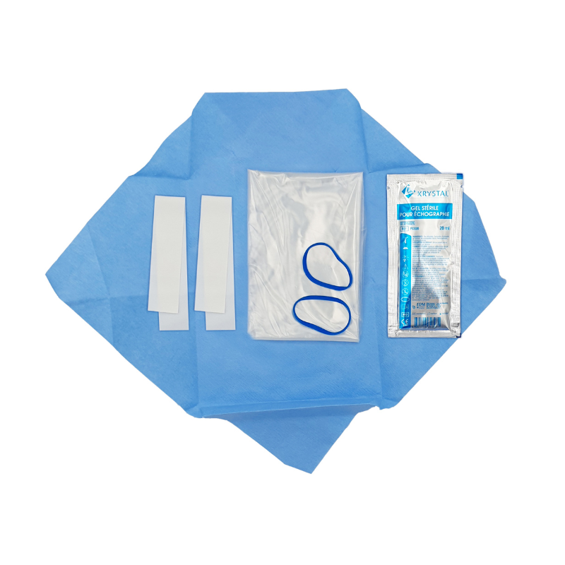 Kit de protection de sonde d'échographie superficielle stérile Krystal Cover avec gel stérile