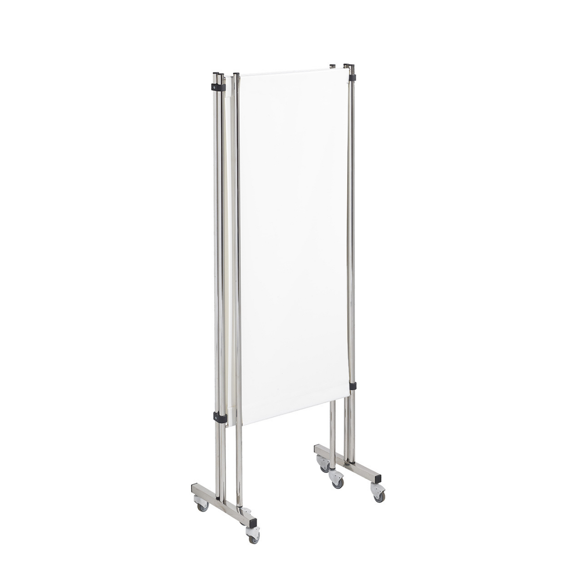Paravent médical mobile en inox à trois panneaux avec roulettes
