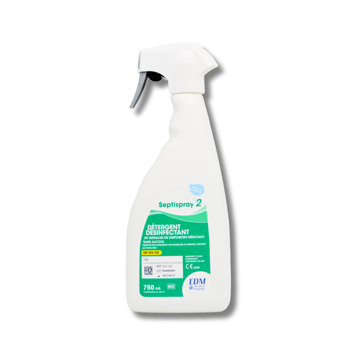 SEPTISPRAY 2 détergent désinfectant sans alcool 750 ml vue de face